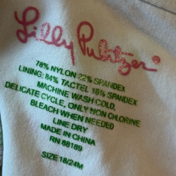 Lilly Pulitzer Girls One Piece Swimsuit w/ Ruffles - size 18-24 - Picture 4 of 4